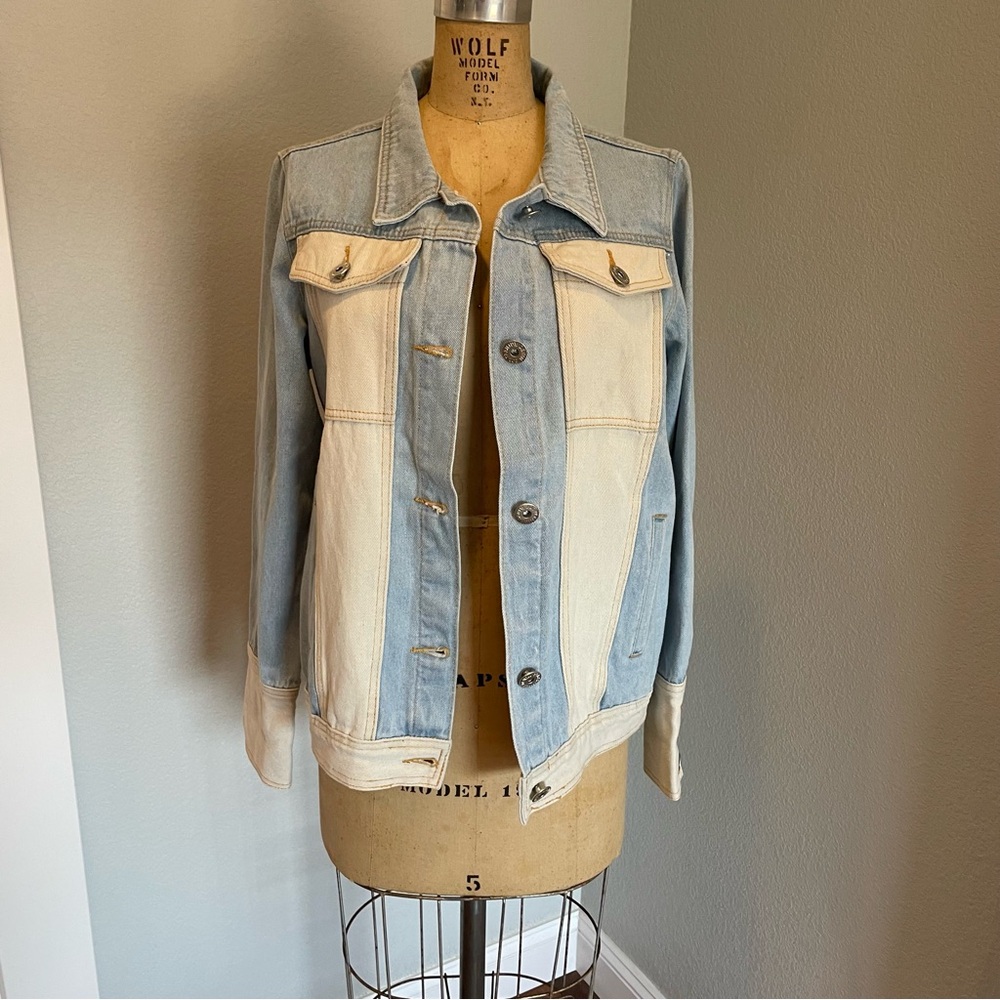POL- SZ S Oversized Two Tone Jean Jacket